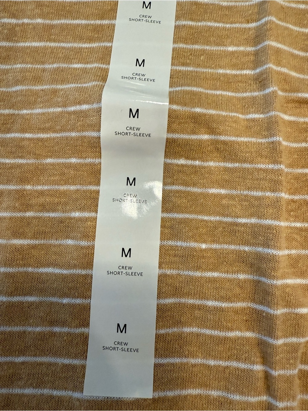 Banana Republic Factory linen blend tan white striped tee SZ M - Picture 8 of 12